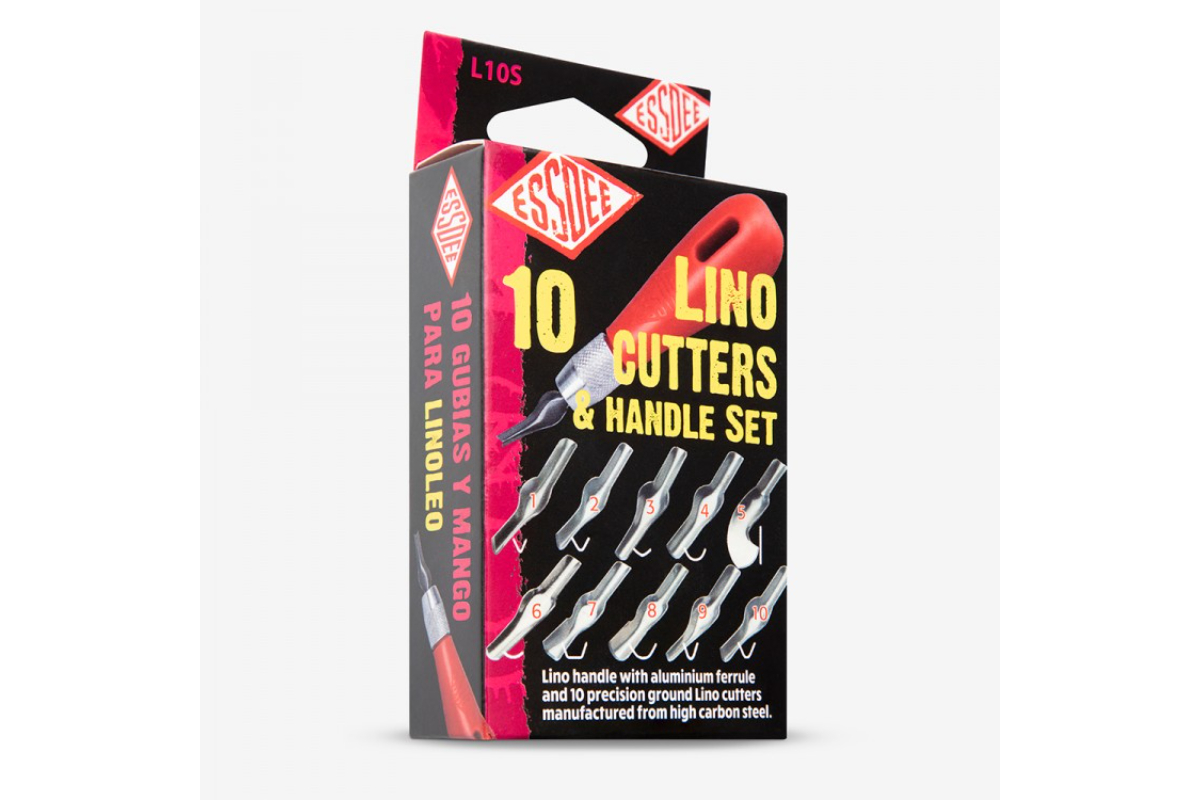 Lino Carving Tool Set - Handle with 10 Blades