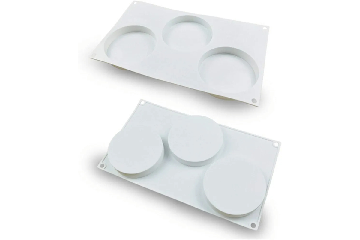 3Cavity Disc Lollipop Candy Chocolate Mold