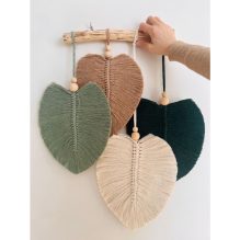 Macrame Wall Hanging with Leaf Design