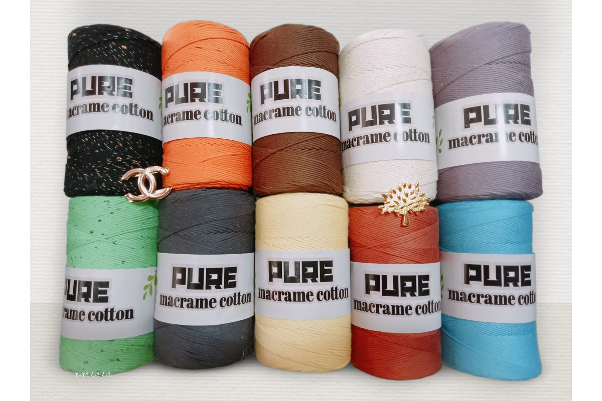Pure Cotton Macrame Yarn in Assorted Colors - 250g