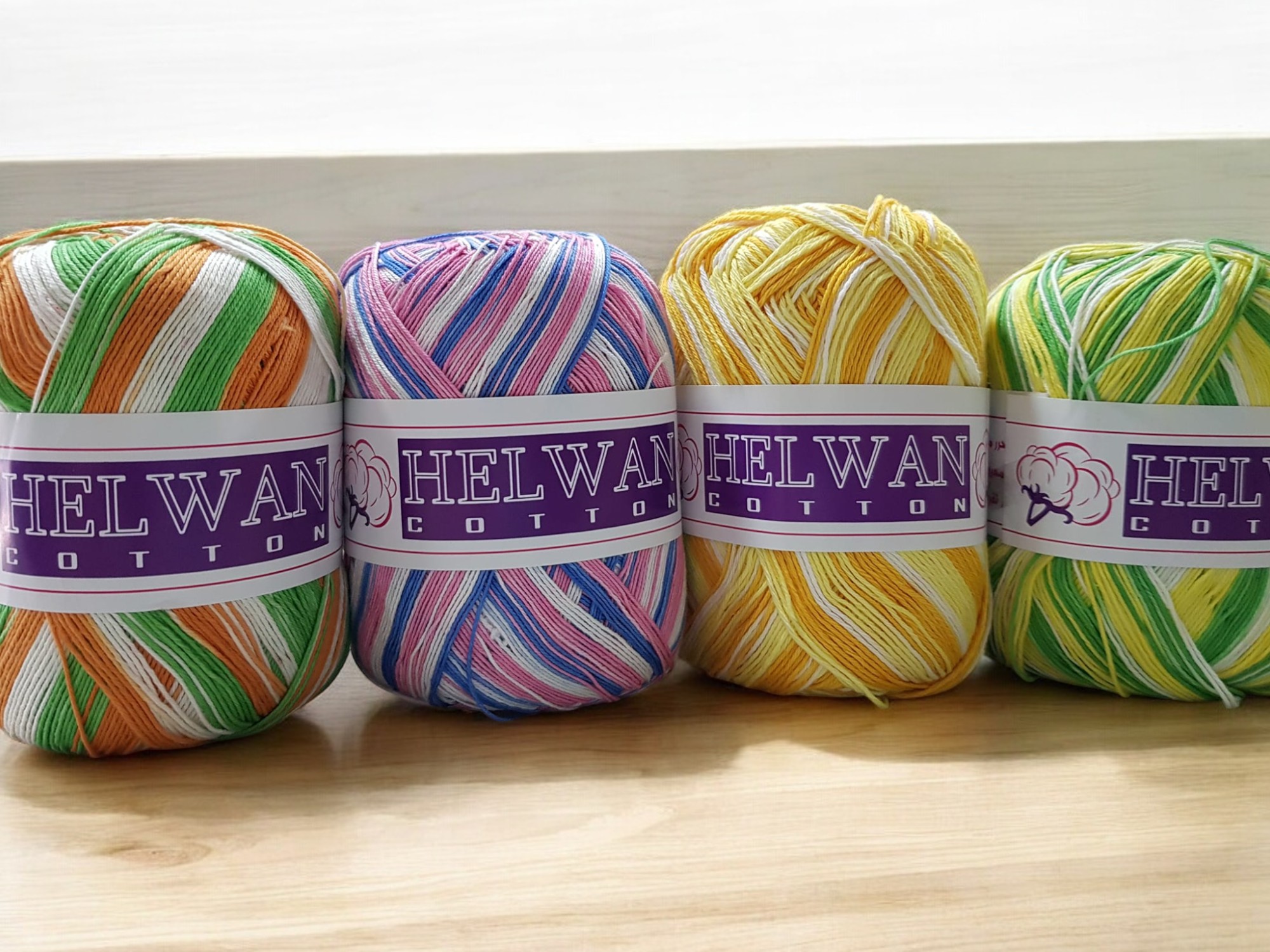 Helwan Cotton Yarn - 100% Egyptian Cotton, Multi-Color Variegated - Image 3