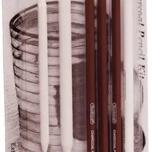 Charcoal and charcoal set consisting of 7 pieces