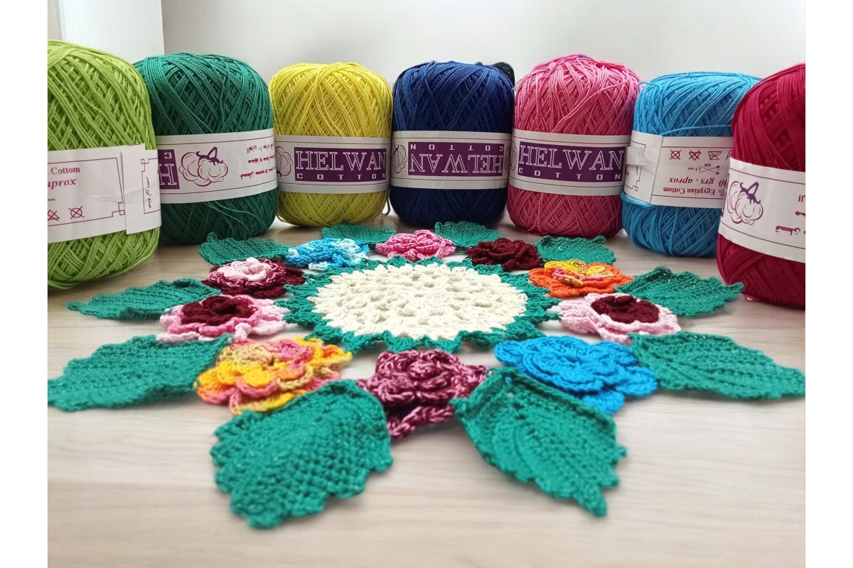 Helwan Cotton Yarn - 100% Egyptian Cotton, Single Color