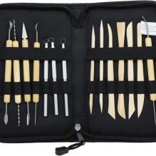 14 Pcs Wooden Handle Clay Pottery Sculpting Tools with Wallet
