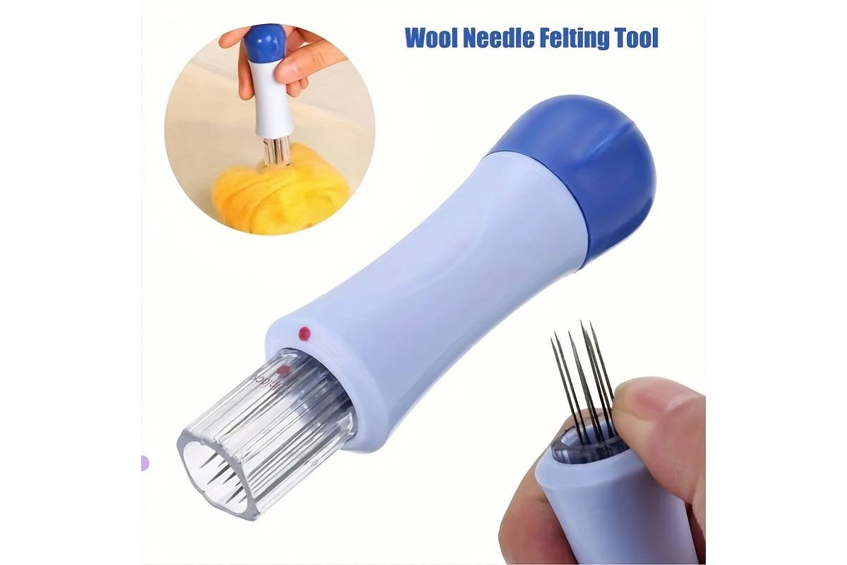 Wool Needle Felting Tool with 7 Needles for Crafts