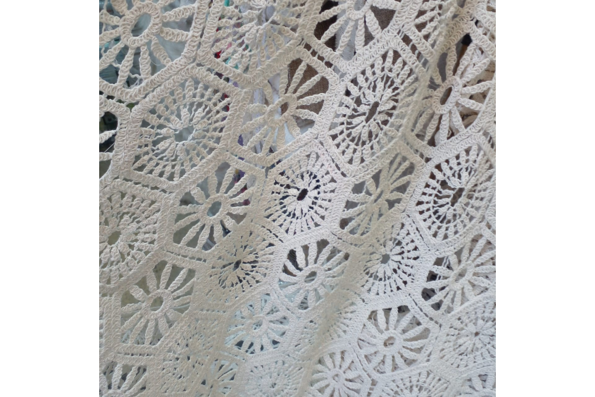 High-Quality Heavy Natural Cotton Crochet Fabric – 110CM Width