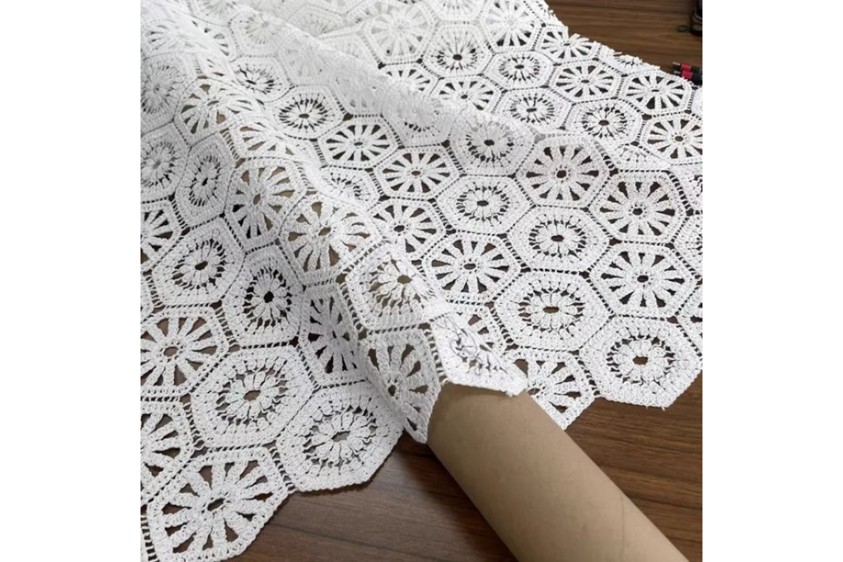 High-Quality Heavy Natural Cotton Crochet Fabric – 110CM Width - Image 3