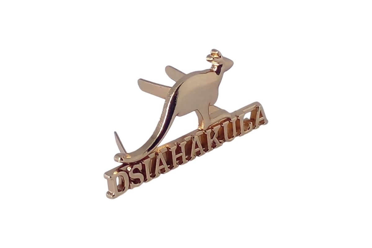 Gold Metal Logo Clasp with Kangaroo Design - Image 3