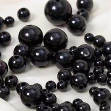 Multi-Size Black Round Beads