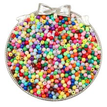 4mm Plastic Round Beads - Multi-Colored