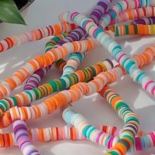 Multi-Colored Flat Beads - 6mm