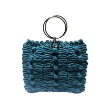Handmade Macrame Bag - Turquoise Color - 25x20 cm