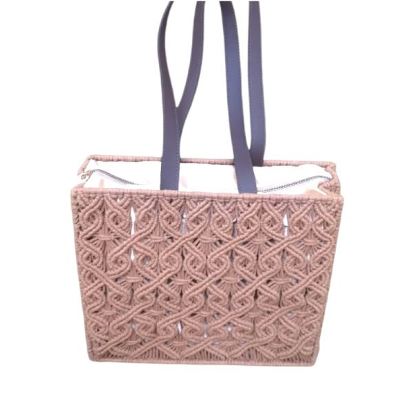 Handmade Macrame Bag with Lining – 30×35 cm