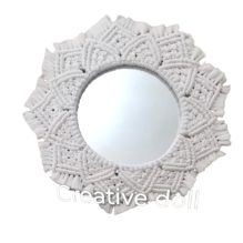 Decorative Handmade Macrame Hanging Mirror - 40 cm
