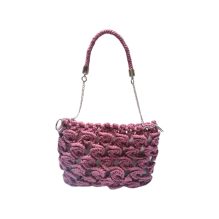 Handmade Macrame Bag - Pink Color - 25x20 cm