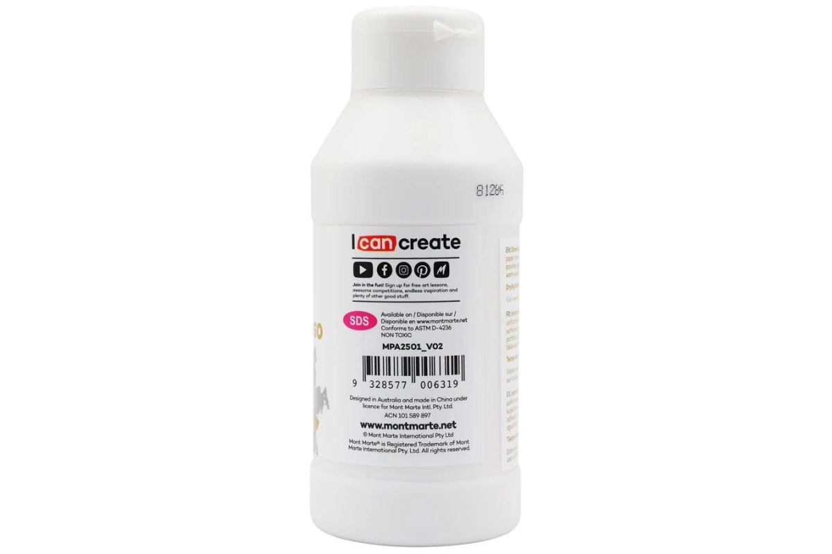 Mont Marte White Texture Gesso Premium - 250ml - Image 3