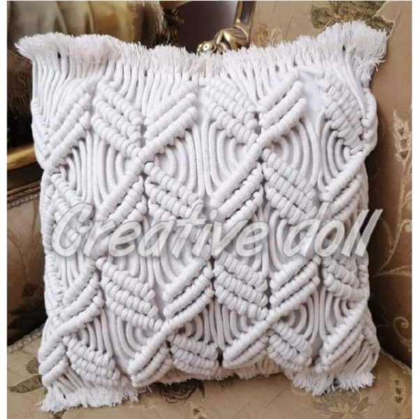 Handmade Macrame Cushion Cover – 40×40 cm