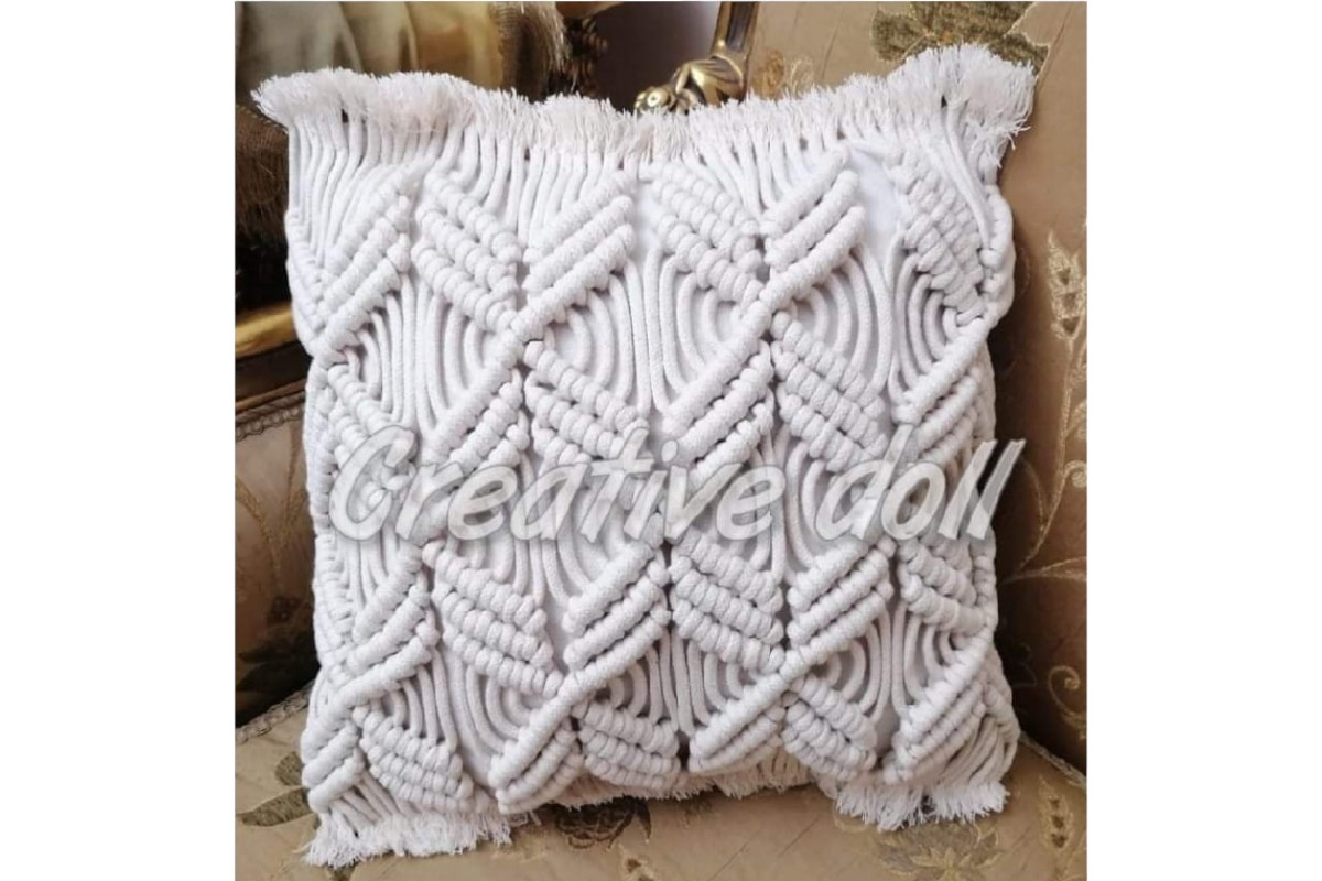 Handmade Macrame Cushion Cover - 40x40 cm