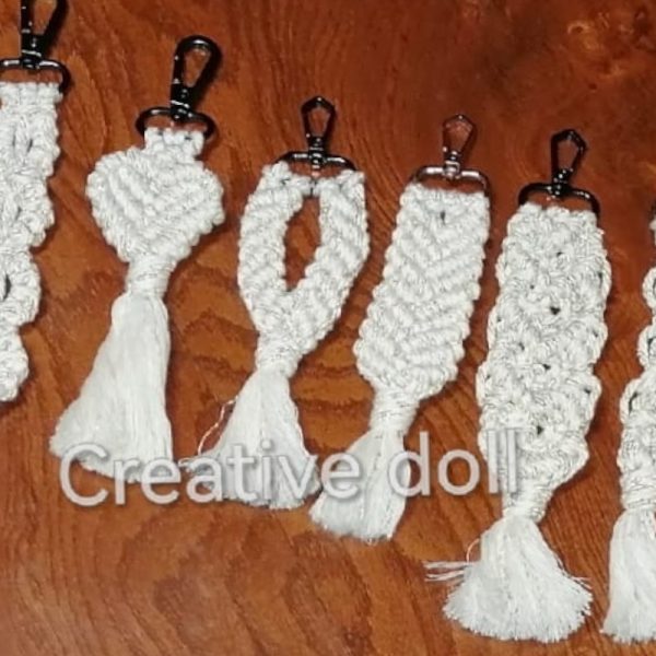 Handmade Macrame Keychains – Various Designs