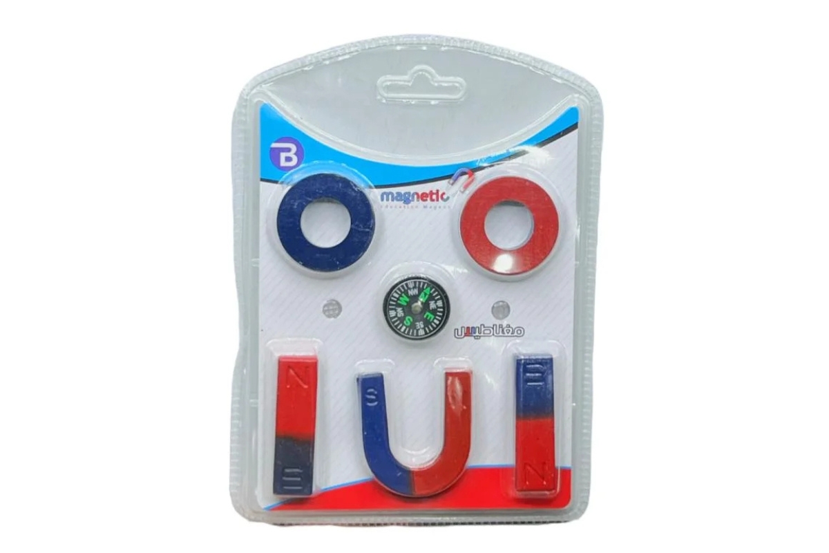 Multipurpose Magnet Set with Compass - 5 Pieces