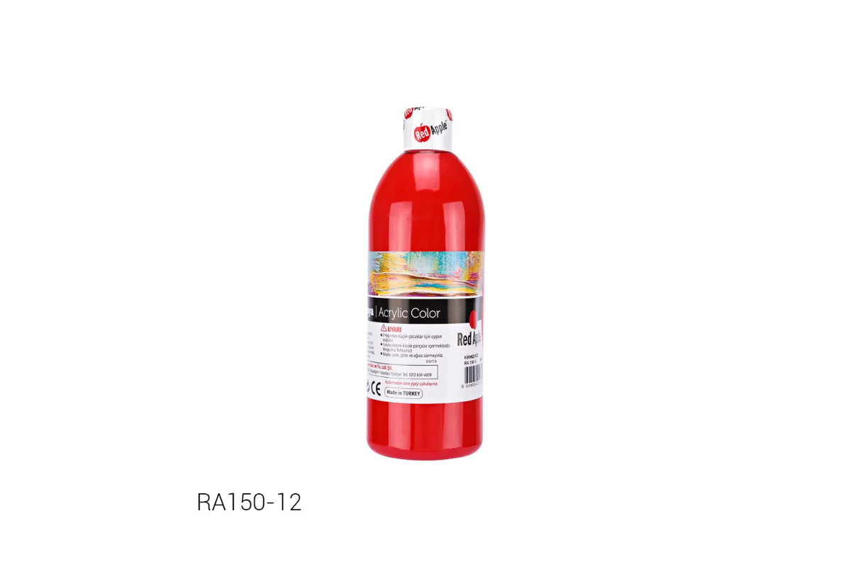 Red Apple Acrylic Paint - 500ml Bottle - Image 4