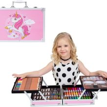 Professional Art Set - 145 Pieces Drawing Kit with Aluminum Folding Art Case