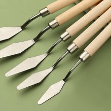 Wooden Palette Knife Set for Painting and Mixing - 5 Pieces