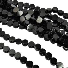 Round Flat Black Designer Beads (10mm)