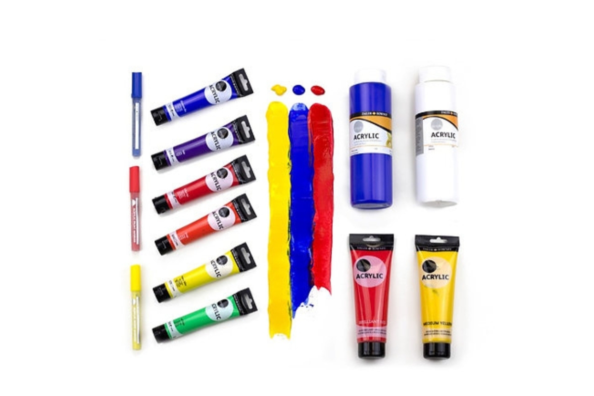 "Daler-Rowney Simply" Acrylic Paint Set - 6 Tubes x 75ml - Image 3