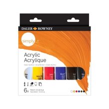 "Daler-Rowney Simply" Acrylic Paint Set - 6 Tubes x 75ml