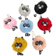 Casual Cute Raccoon Plush Fur Ball Pendant