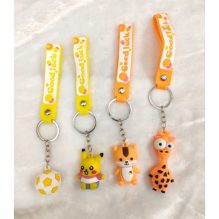 Cartoon Keychain with Animal Figures and Ball Design in Bright Colors