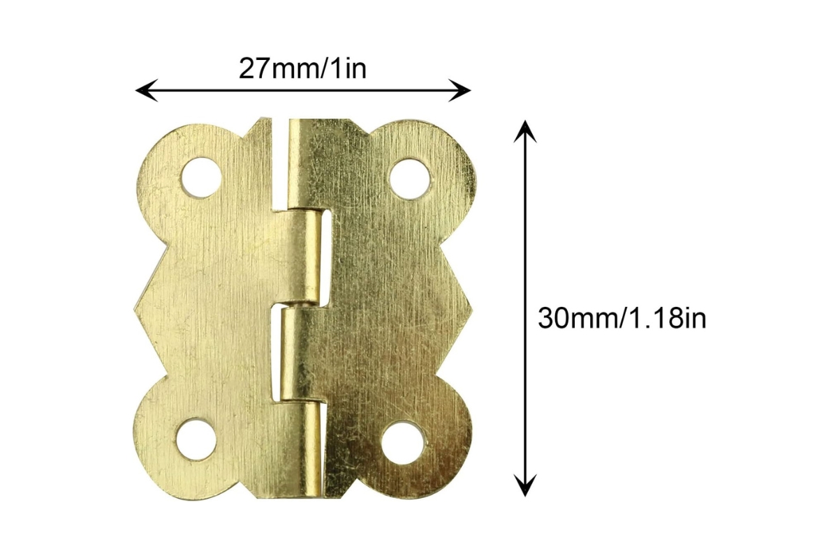Decorative Small Metal Hinges for Boxes & Furniture – 30×27mm - Image 3