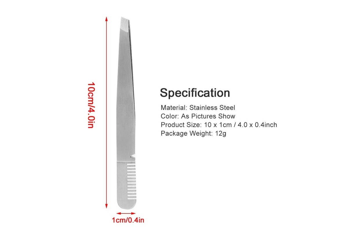 Eyebrow Tweezers with Built-in Comb - Image 3