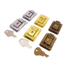 Small Metal Lock with Button & Key for Bags & Boxes - 40×27mm