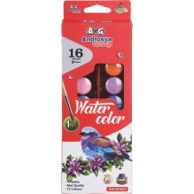 Andlosya Group 16-Color Watercolor Set – With Brush