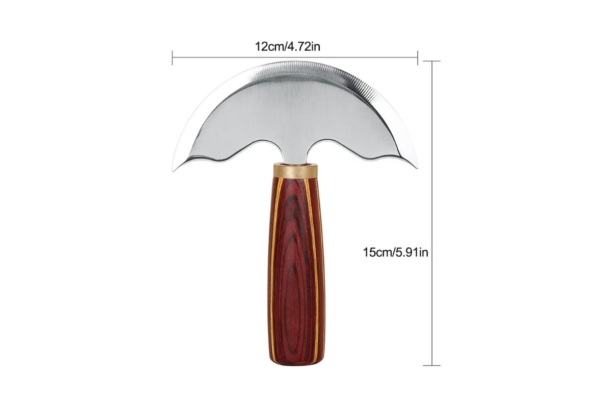 Handcrafted Leather Cutting Knife – Stainless Steel Blade with Wooden Handle - Image 3