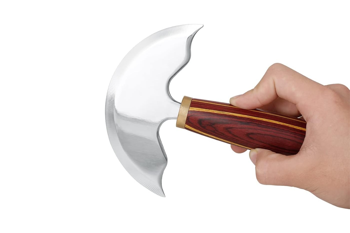 Handcrafted Leather Cutting Knife – Stainless Steel Blade with Wooden Handle