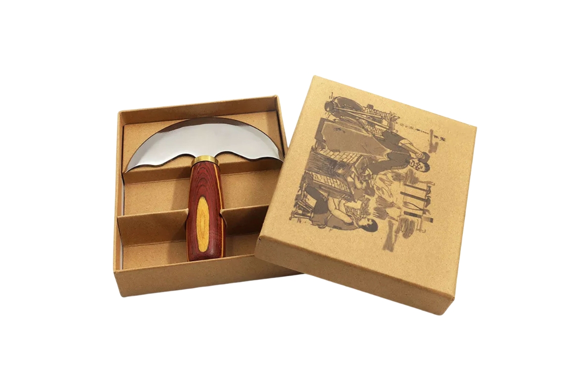 Handcrafted Leather Cutting Knife – Stainless Steel Blade with Wooden Handle - Image 5