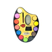 Kids Watercolor Paint Palette – 12 Colors with Brush