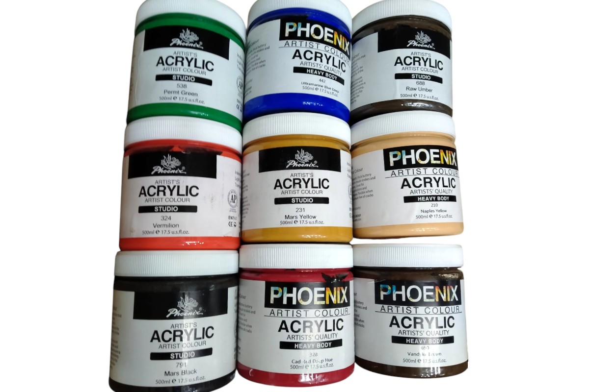 Phoenix Premium 500ml Acrylic Paint Set - Image 5