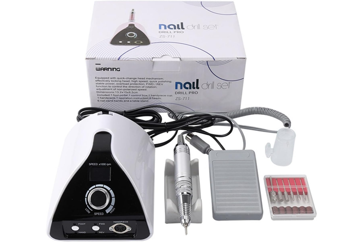 Professional Electric Nail Drill Set with Control Unit and Foot Pedal - Speed up to 35,000 RPM - Image 8