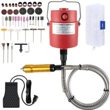 Electric Flex Shaft Rotary Tool with Foot Pedal and Rich Accessories - 25,000 RPM