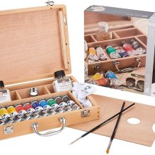 Set of Van Gogh Oil Colour Paints in Wooden Box with Accessories