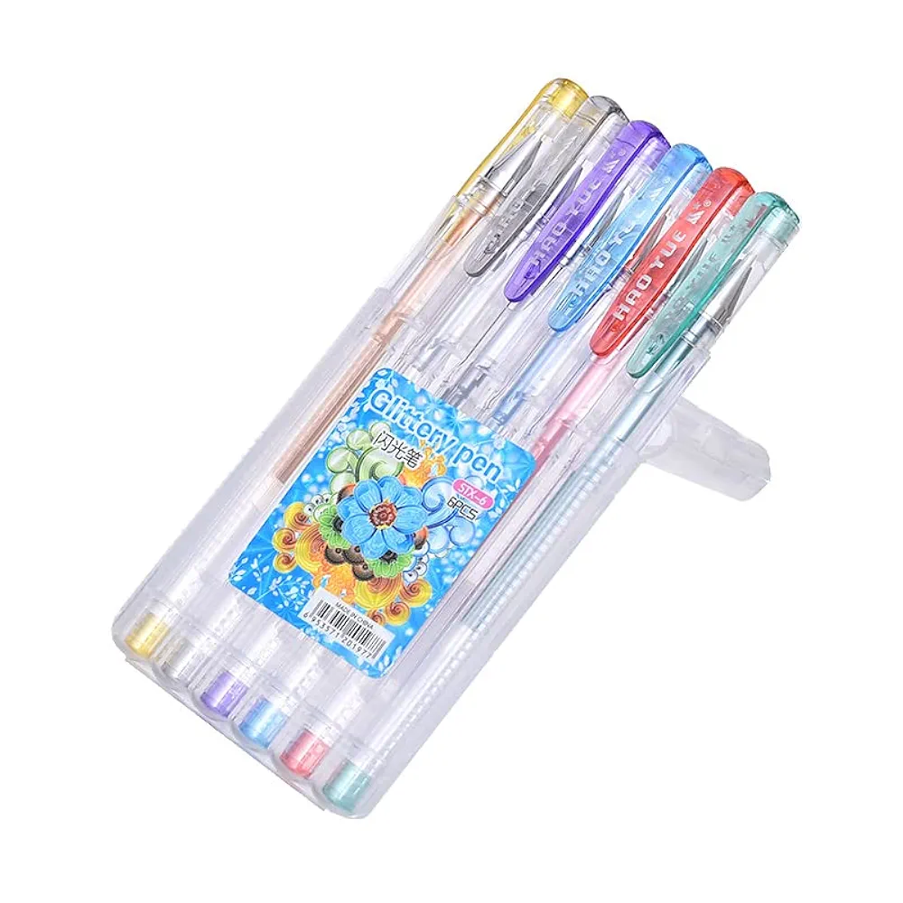 Haoto Set of 6 Broad Color Glossy Ink Pens - Multicolour STX-6 - Image 2