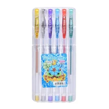 Haoto Set of 6 Broad Color Glossy Ink Pens - Multicolour STX-6