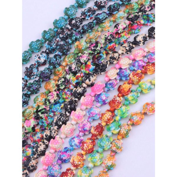 Colorful Resin Turtle Beads for Jewelry Making & Crafts – Assorted Colors (Approx. 1.4cm x 1.7cm)