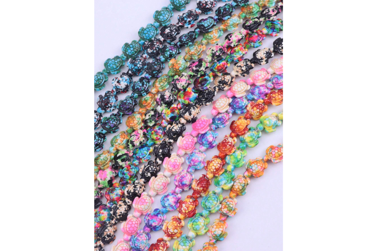 Colorful Resin Turtle Beads for Jewelry Making & Crafts - Assorted Colors (Approx. 1.4cm x 1.7cm)