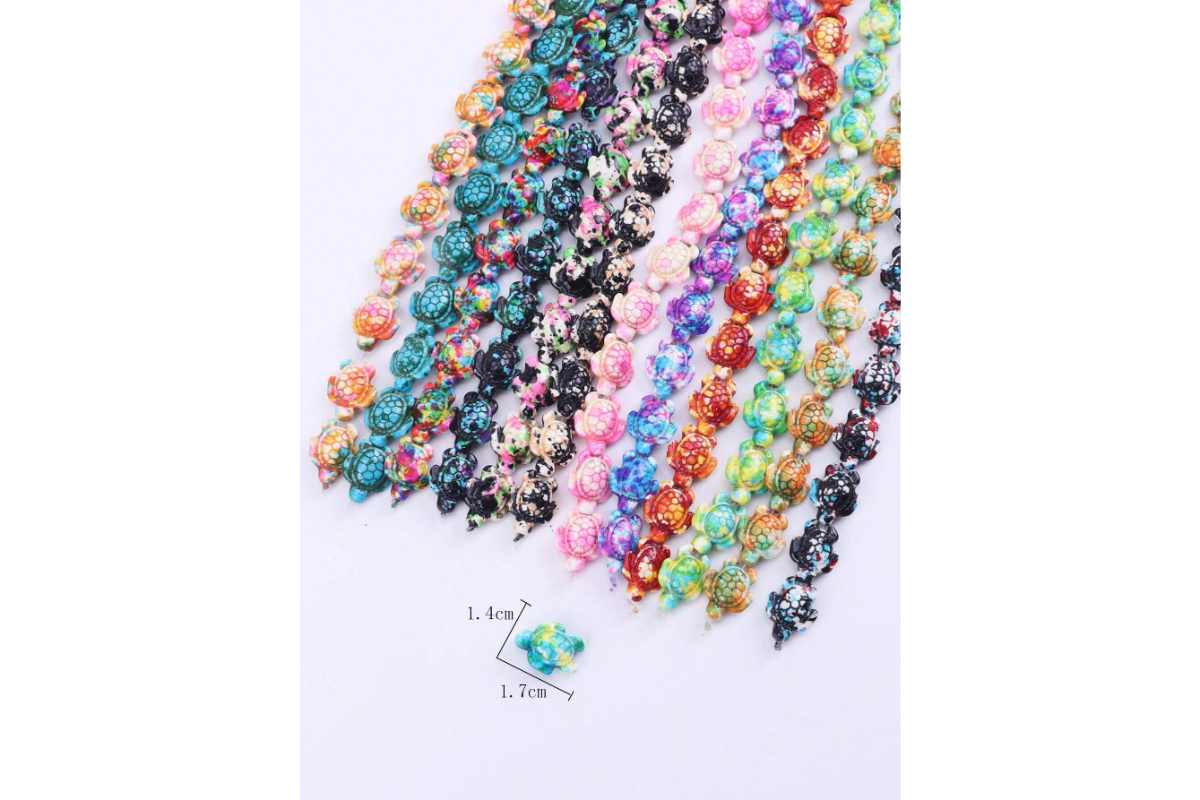 Colorful Resin Turtle Beads for Jewelry Making & Crafts - Assorted Colors (Approx. 1.4cm x 1.7cm) - Image 3