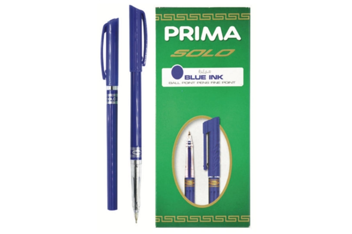 Prima Solo Blue Ink Ballpoint Pen - Fine 0.5mm Tip for Smooth Writing